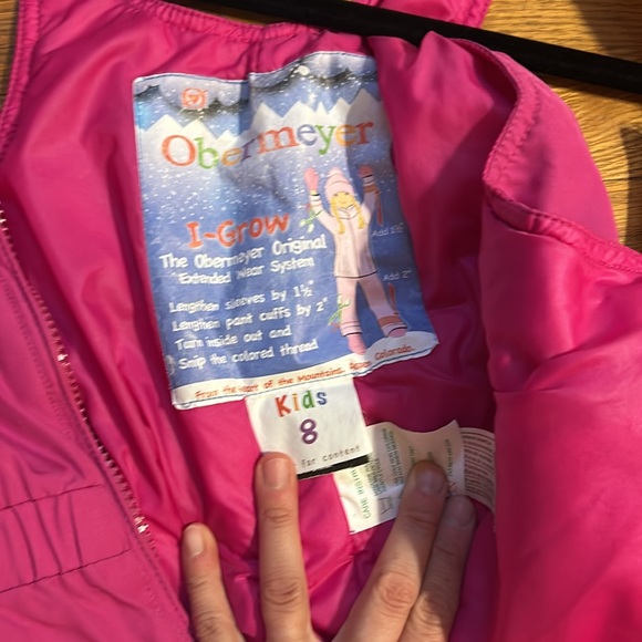 Pink Obermeyer Snow Pants/snow bib sz 8 girl great used conditionn - Picture 3 of 6